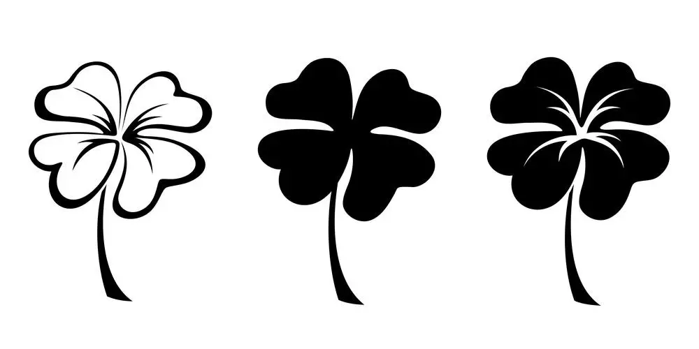 trevo de quatro folhas desenho